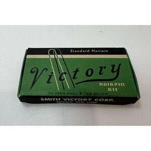 Vintage Box Smith Victory Corp Hair PIN KIT 1940 Collectible Metal Hair Pins